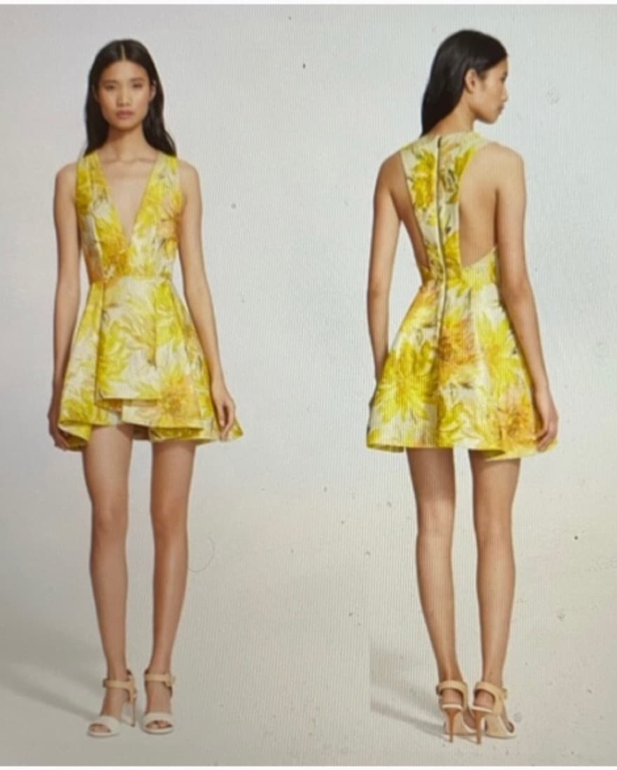 Alice + Olivia Gold Cocktail Dress - Image 1