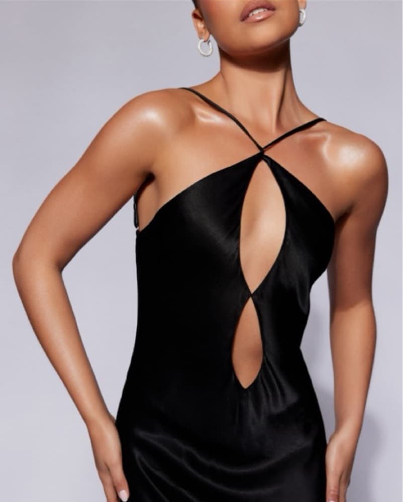 Meshki Lucia Satin Cut Out Maxi Dress - Image 3