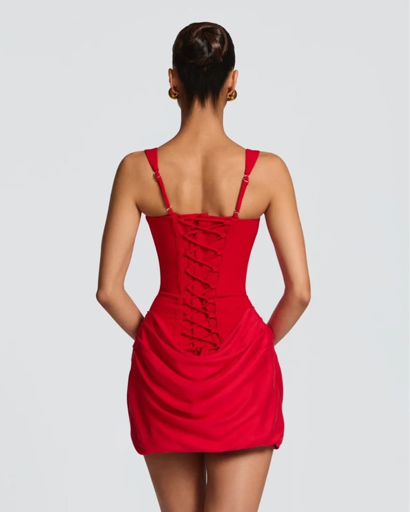 CORNELIA MINI DRESS - RED - Image 2