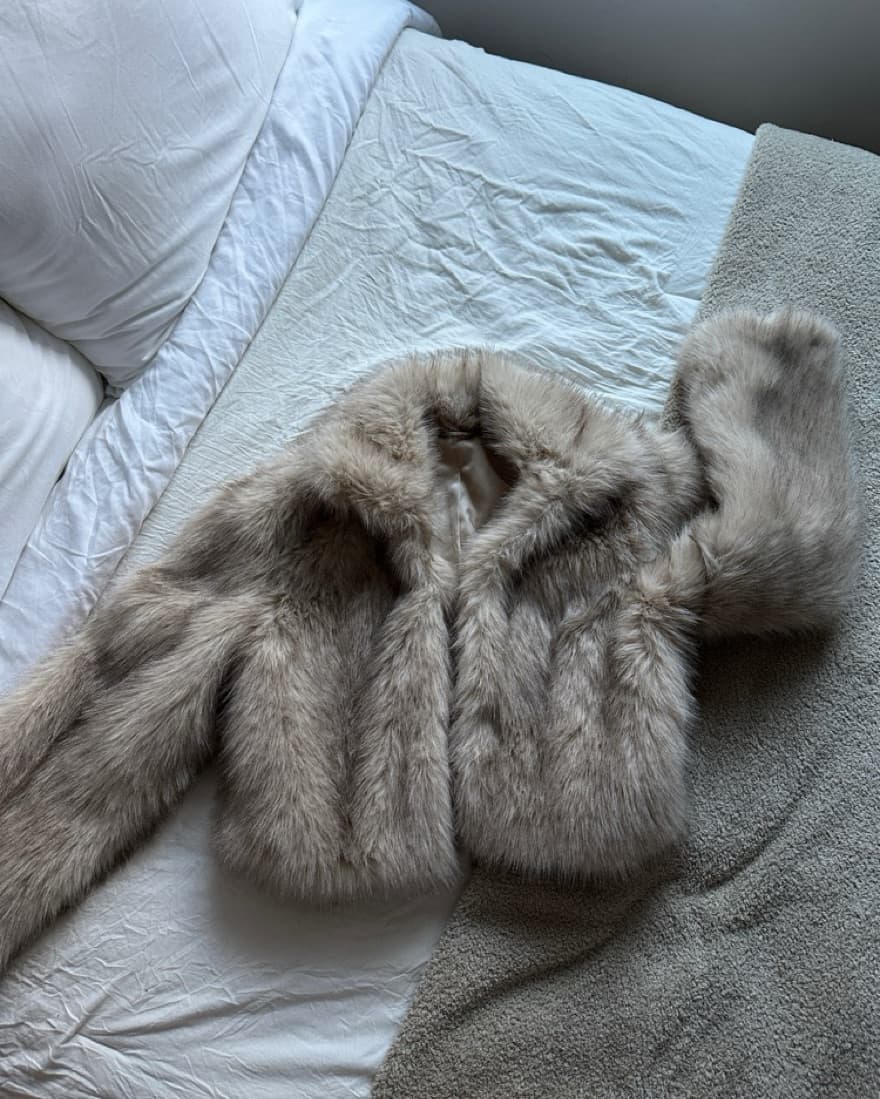 Cropped Faux Fur Jacket - Image 2
