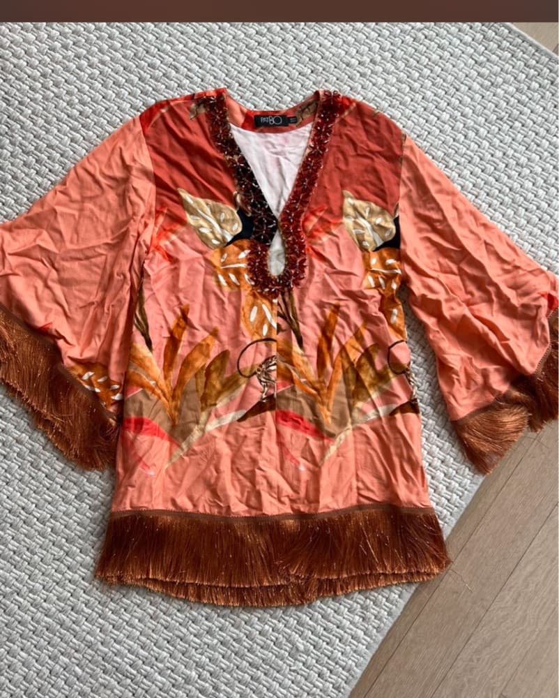 Patbo Bananier Fringe Caftan Dress XS/S - Image 5