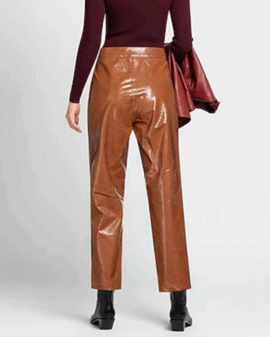 Shiny Brown Vinyl Trousers - Image 2