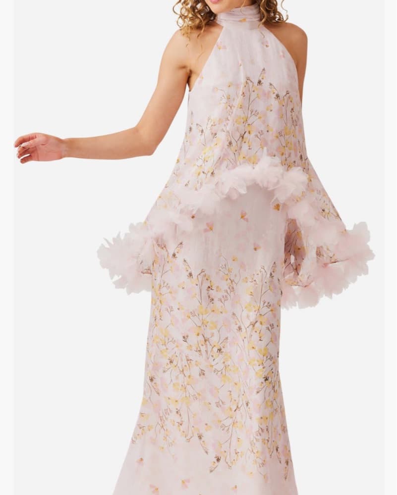 Elliat Pink Floral Ruffle Dress  - Image 3