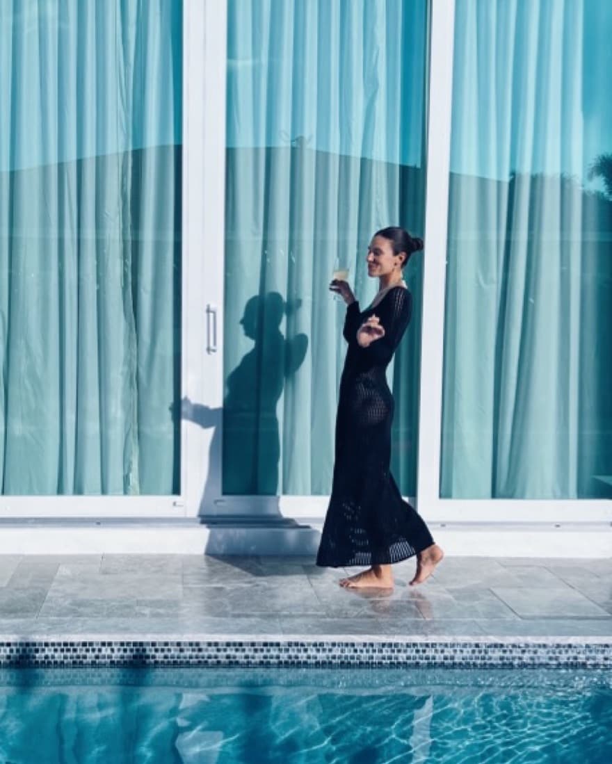 Black Crochet Longsleeve Dress - Image 1