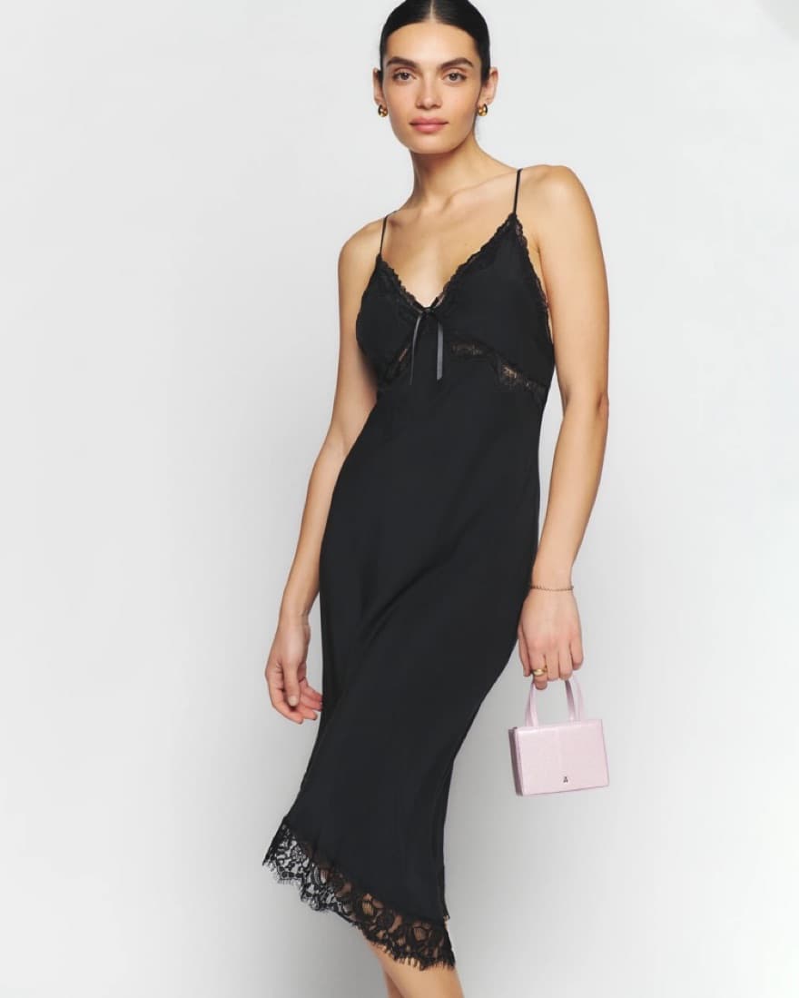 Reformation Black Silk Dress - Image 1