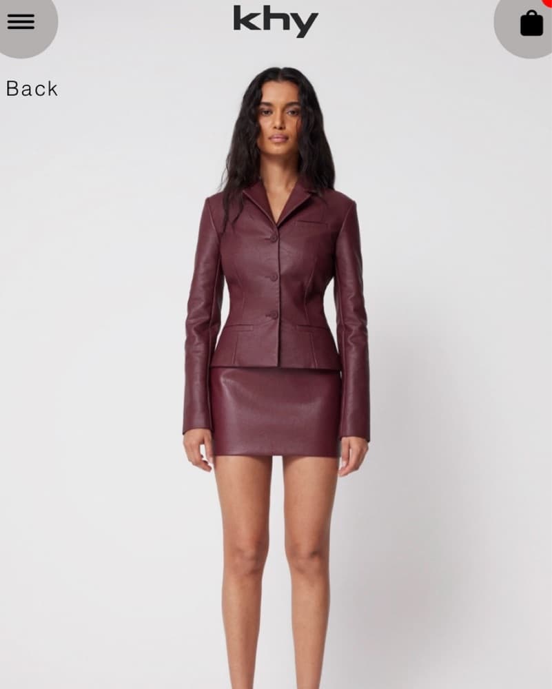 Khy Burgundy/Merlot Leather Blazer Set  - Image 1