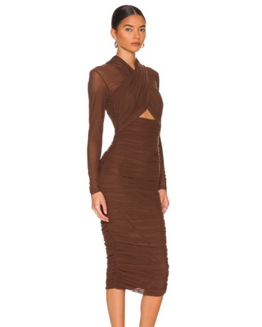 Bardot Ruched Midi Dress - Image 2