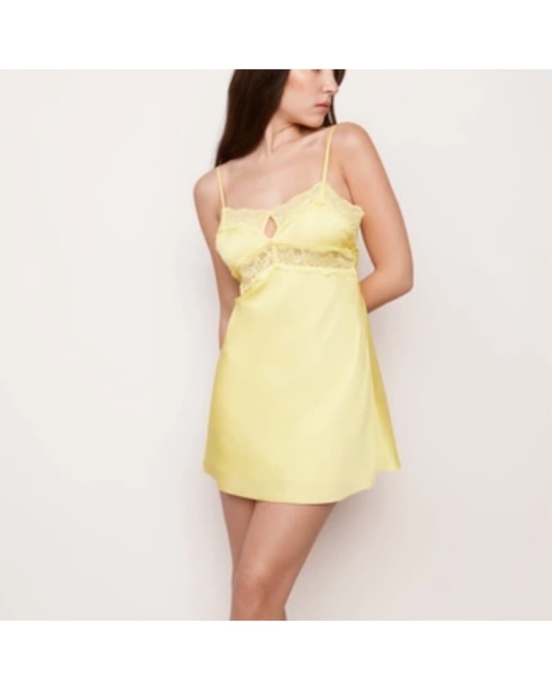 Guizio Yellow Slip Mini Dress - Image 1