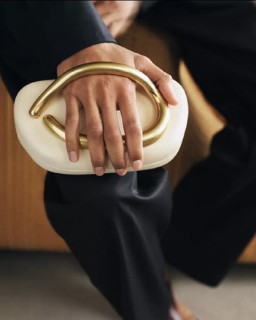 Zara Ivory White And Gold Clutch - Image 2