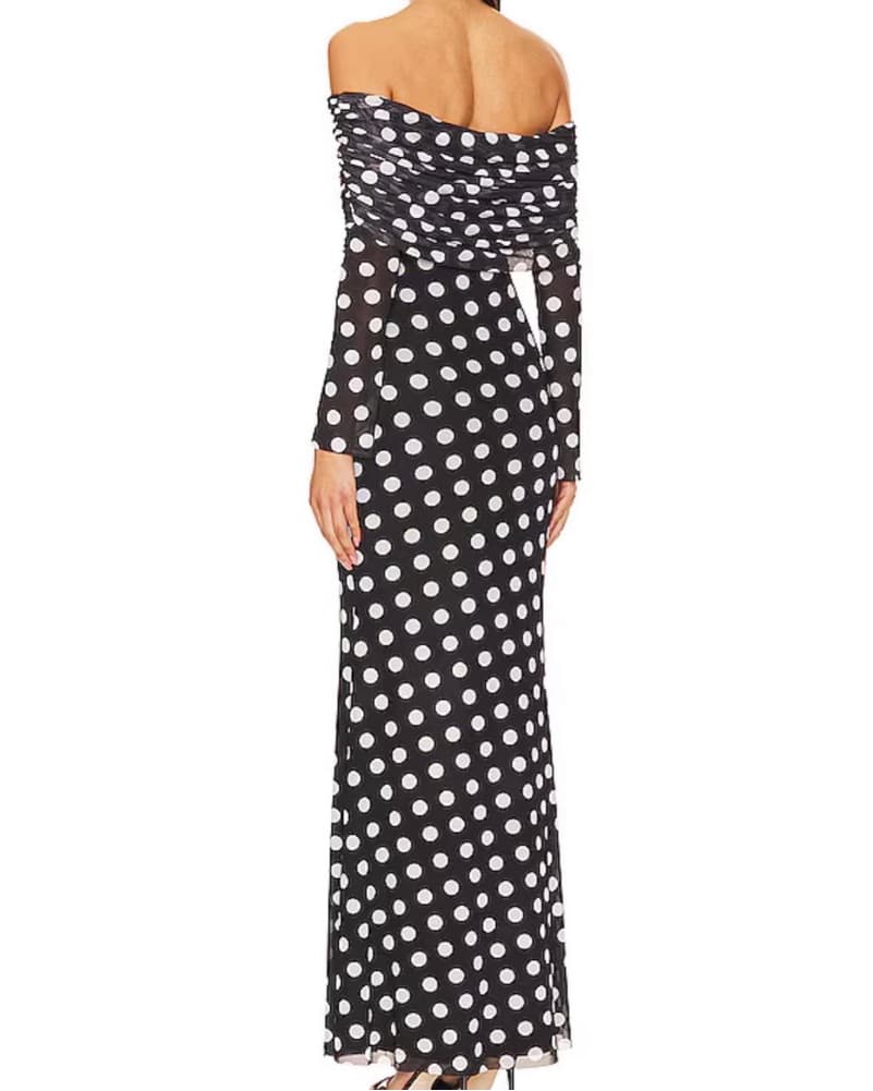 AFRM Thelma Dress In Diaganol Dot - Image 2
