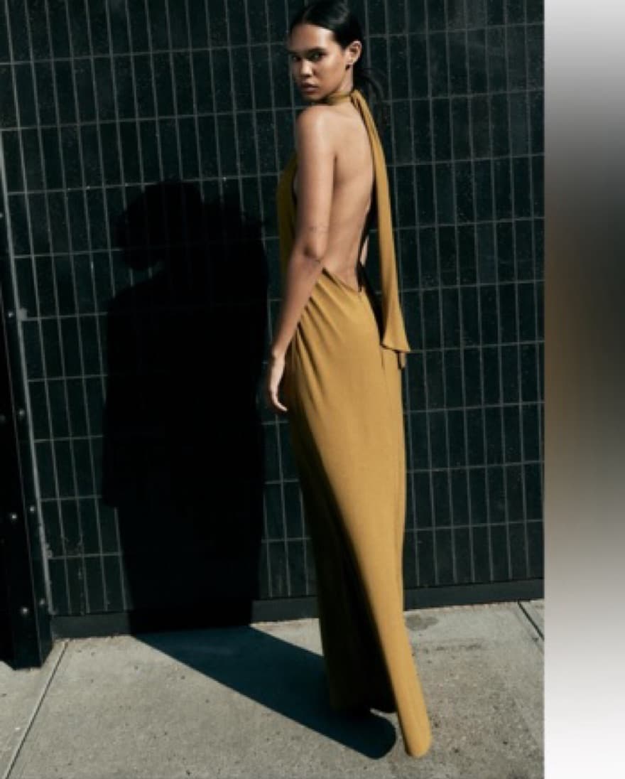 Long Open Back Halter Dress - Image 1