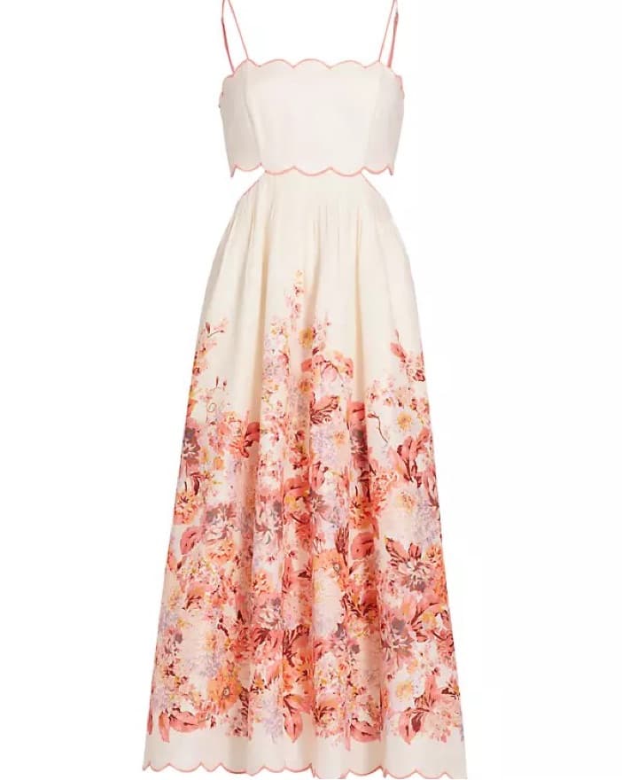 Zimmermann Scalloped Cut-Out Midi-Dress - Image 3