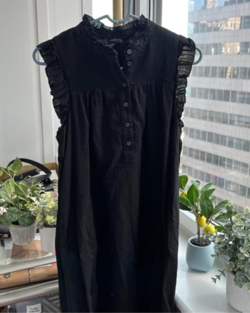 J Crew Ruffled Black Dress - Image 1