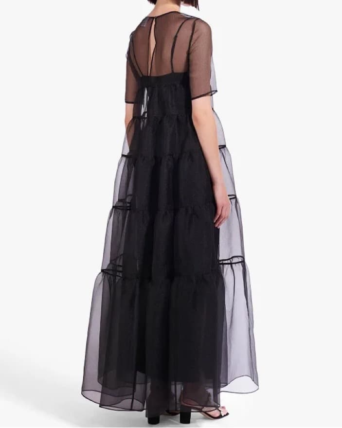 Staud Black Tulle Dress - Image 2