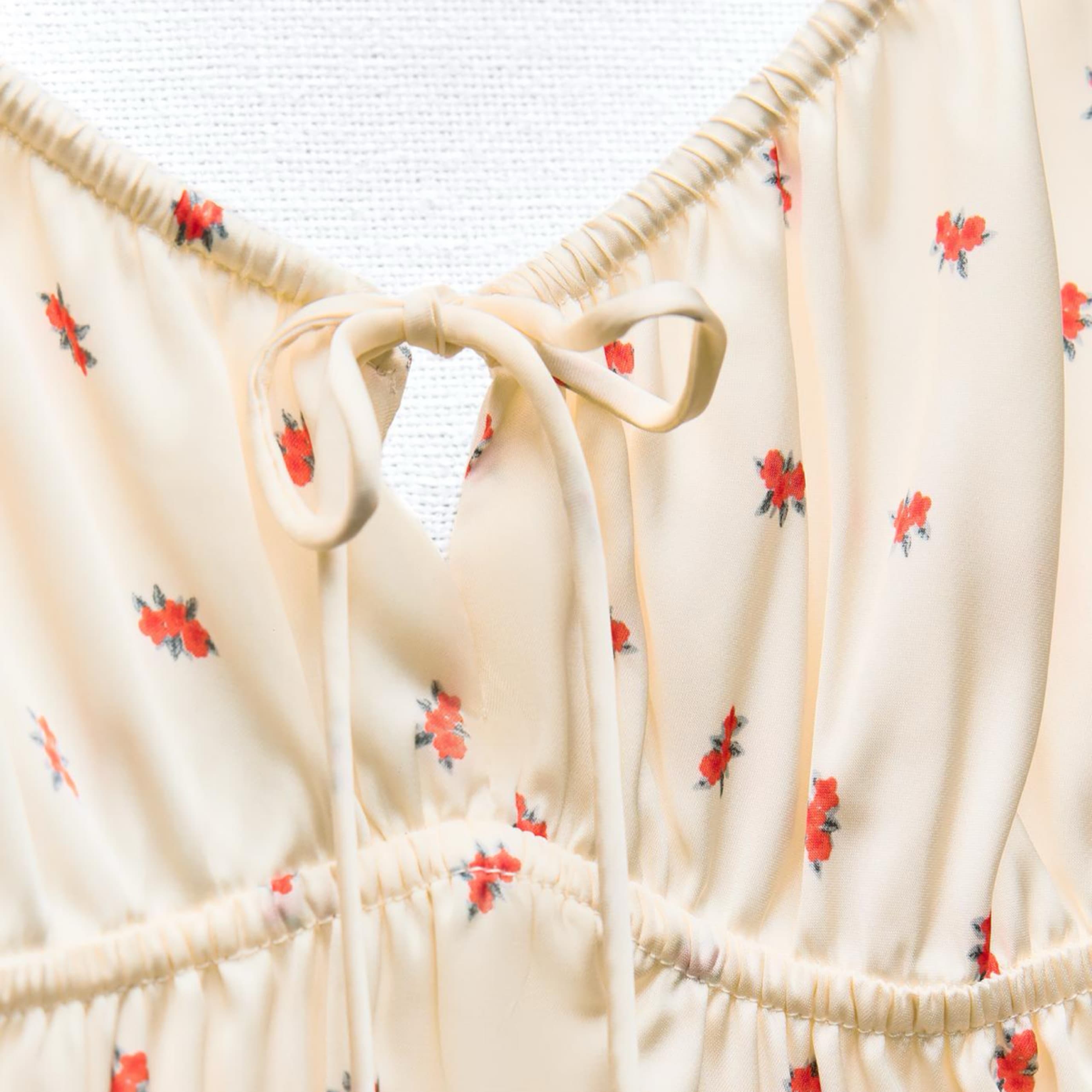 Zara Floral Satin Babydoll Dress - Image 5