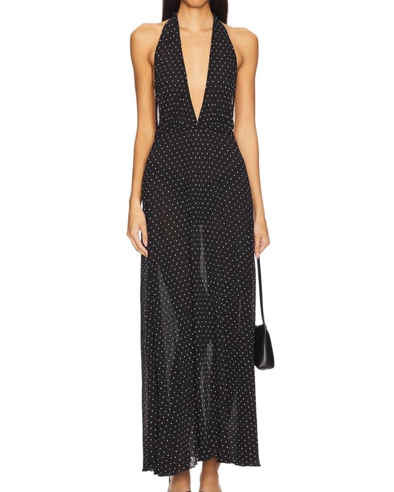 Lioness Polka Dot Backless Dress - Image 1