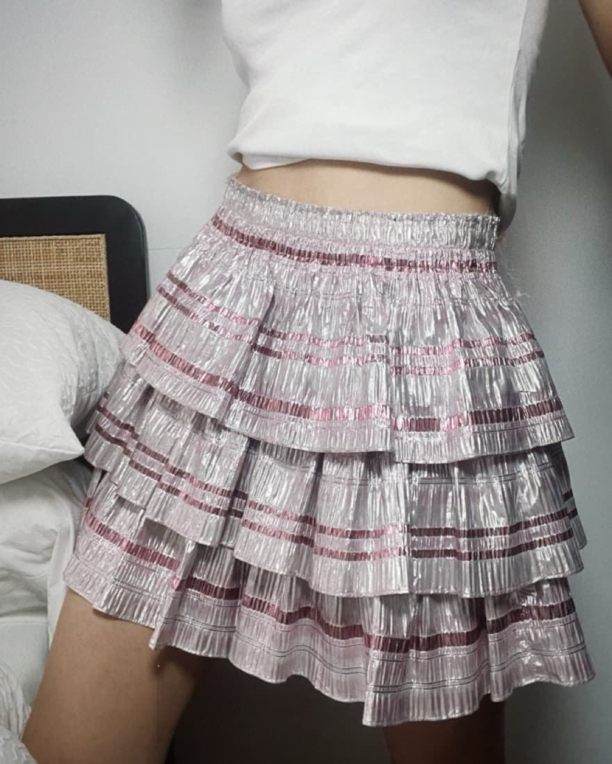 Loveshackfancy- Metallic Ruffle Skirt  - Image 3