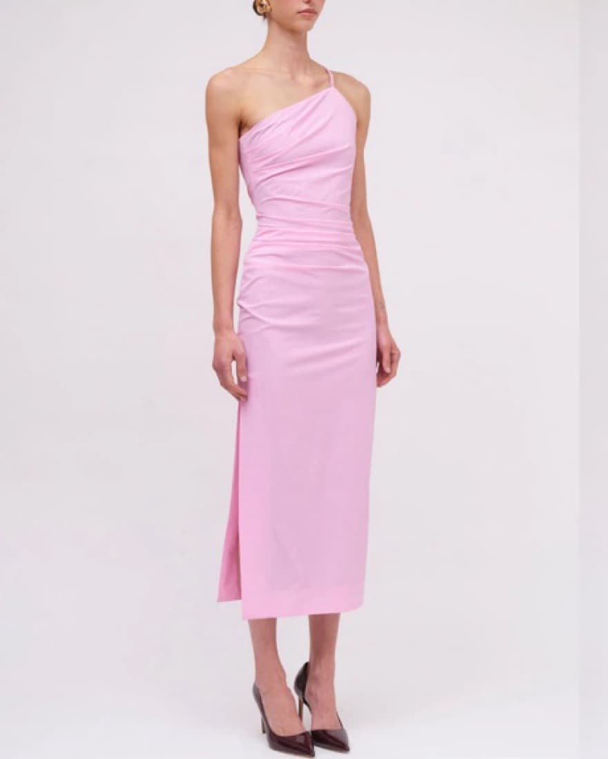 Pink One Shoulder Dress - Image 2