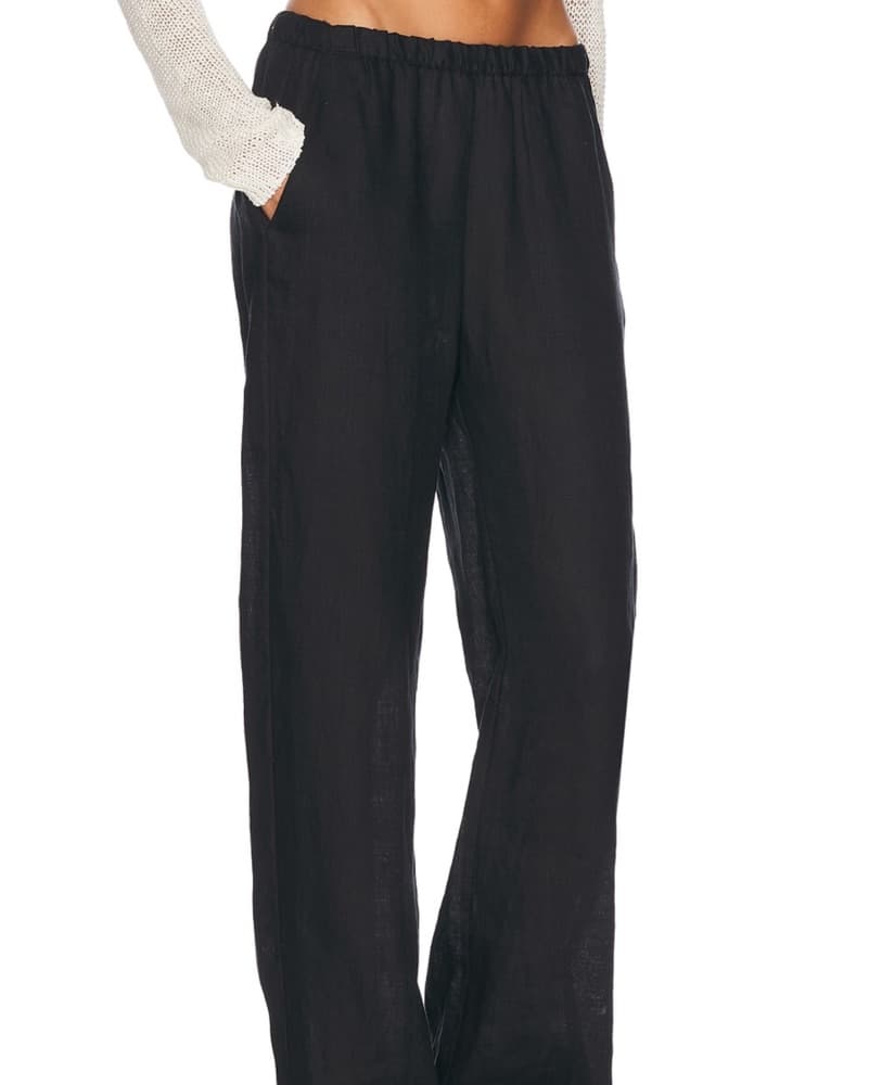 Enza Costa Black Linen Pants - Image 3