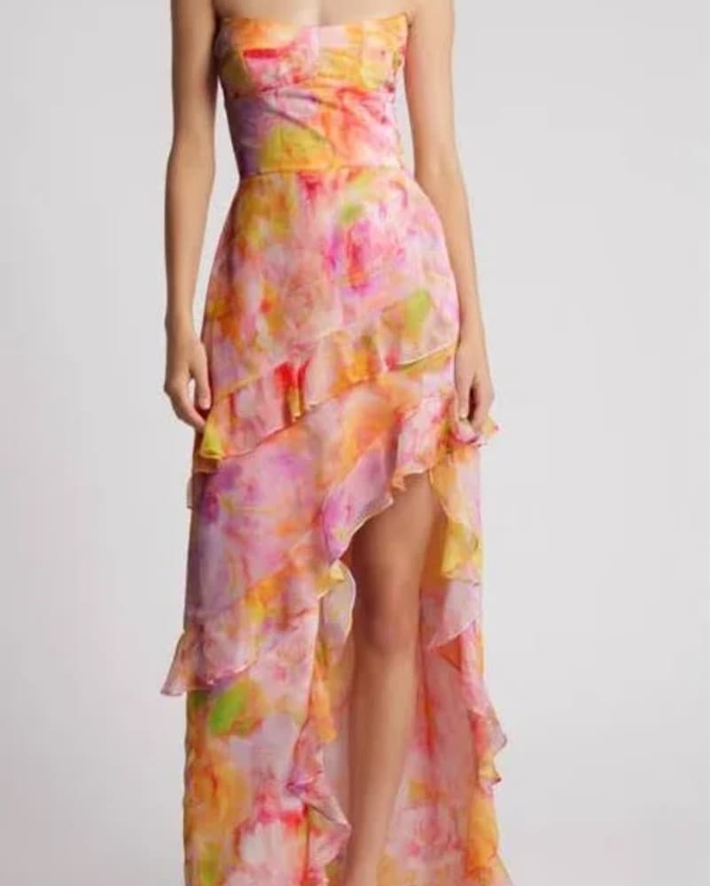 Vibrant Floral Midi Dress - Image 1