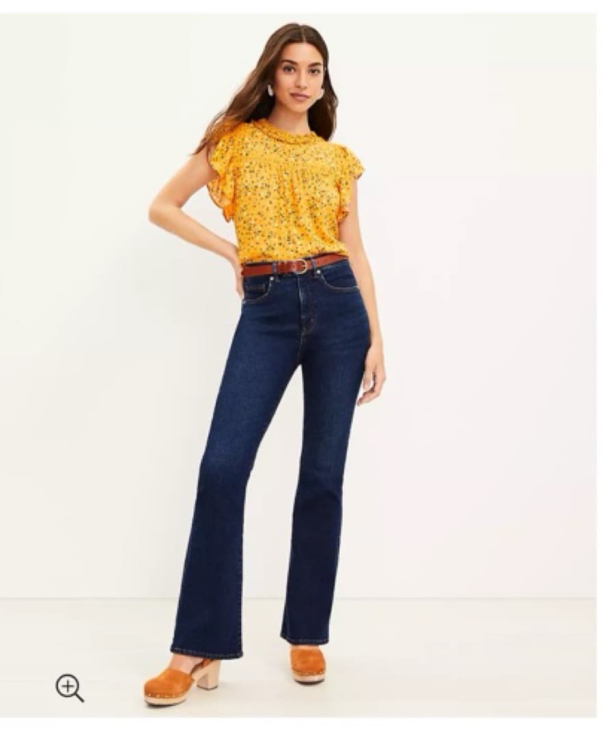 High-Rise Flared Dark Faux Denim Jeans - Image 2