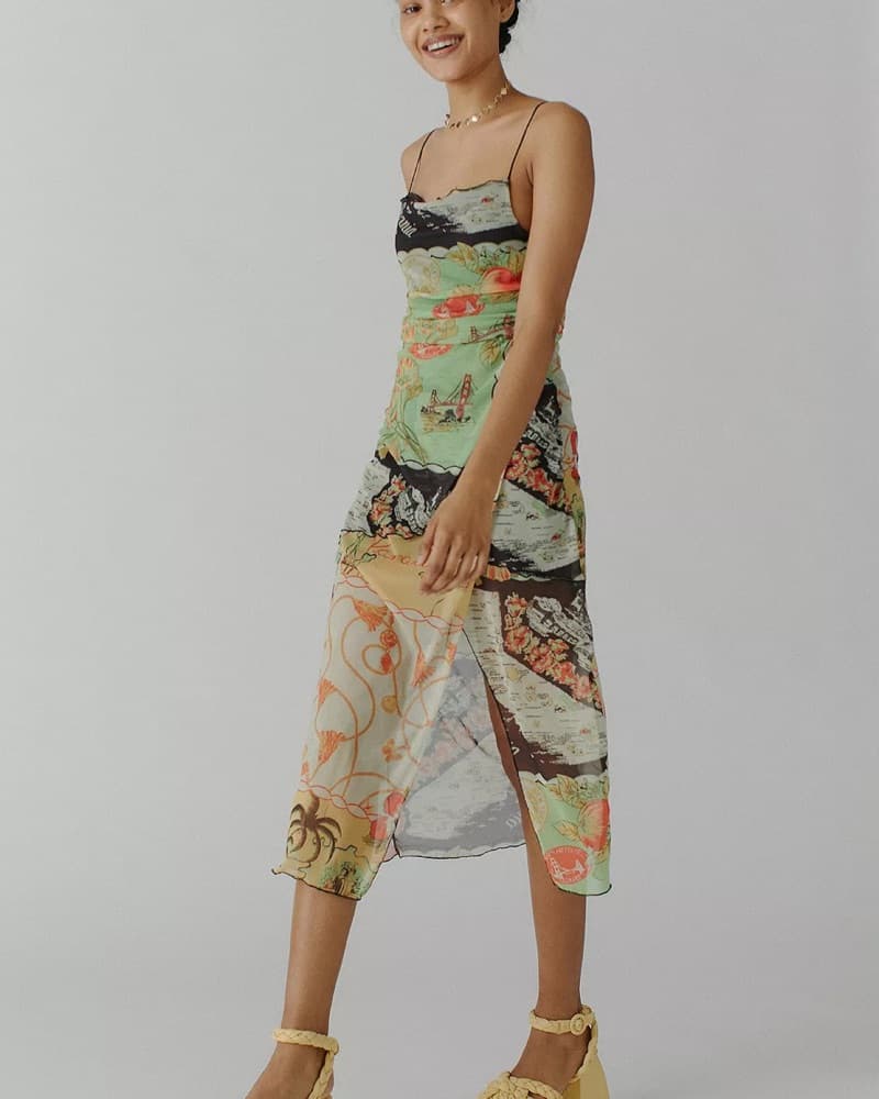 Urban Postcard Print Slip Dress - Image 4