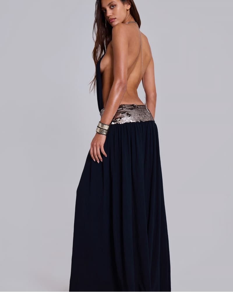 Jaded London Black Silver Backless Maxi - Image 2