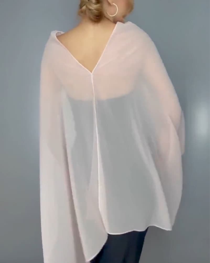 White Chic Poncho Top Sheer - Image 3