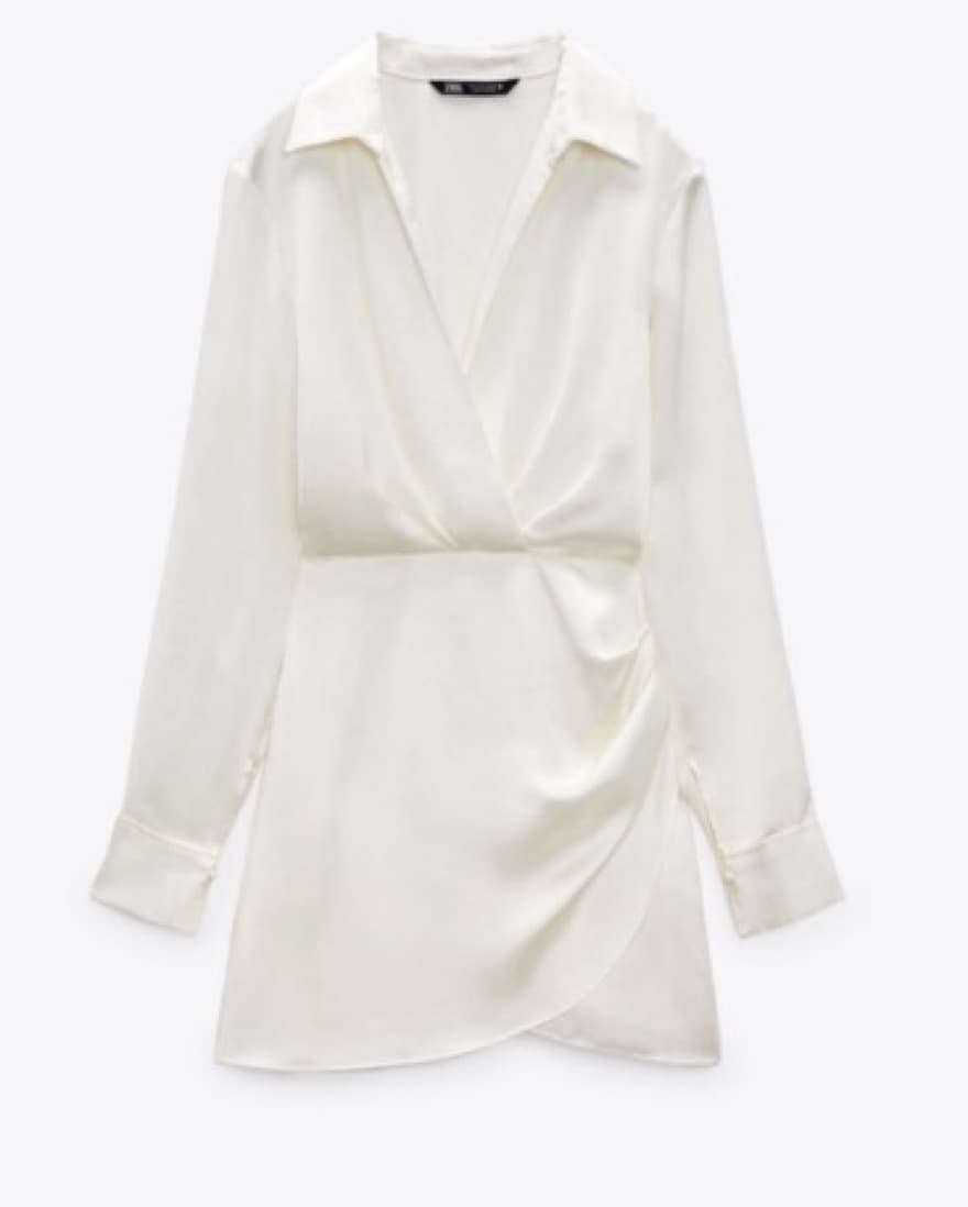 Zara White Satin Dress - Image 3