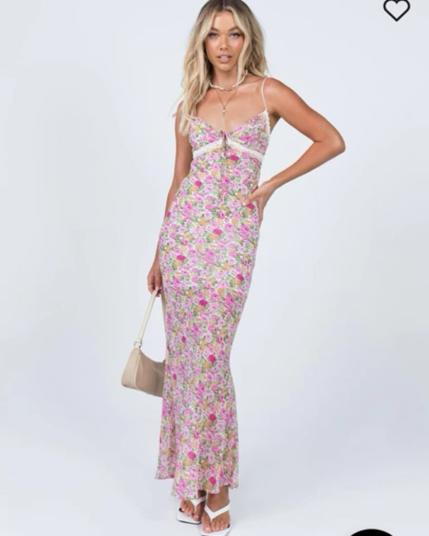 Emily Maxi Dress Pink Floral - Image 1