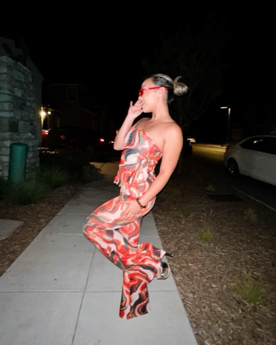 Vibrant Marble Print Pant Set - Image 1