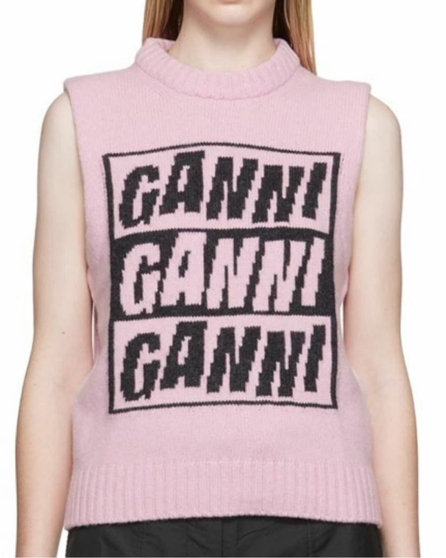 Ganni Pink Logo Vest - Image 2