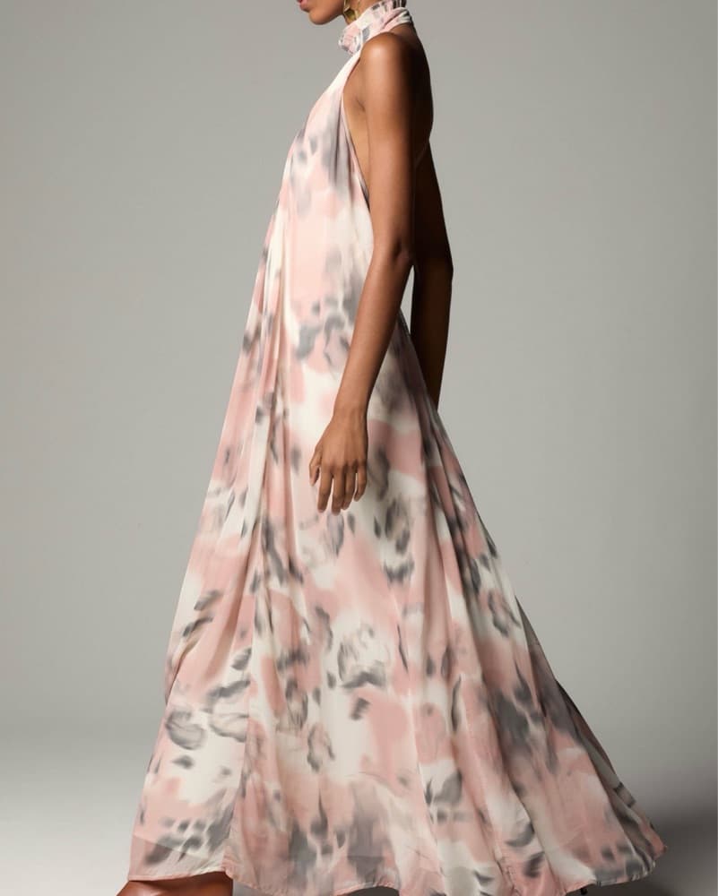 MAEVE HALTER SHEER PRINTED MAXI DRESS - Image 3