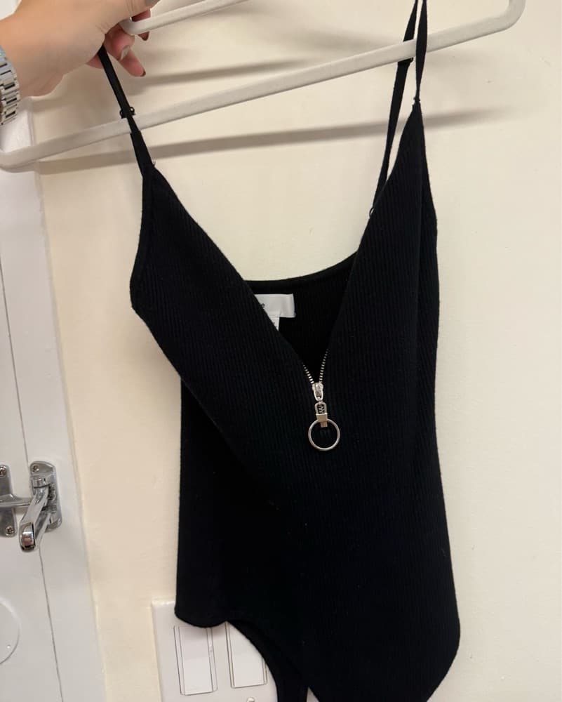Black Zipper Bodysuit  - Image 2