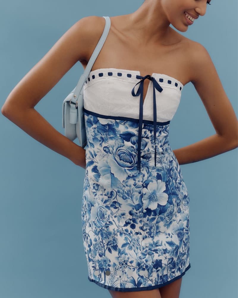 Maeve Strapless Tie-Front Mini Dress - Image 1
