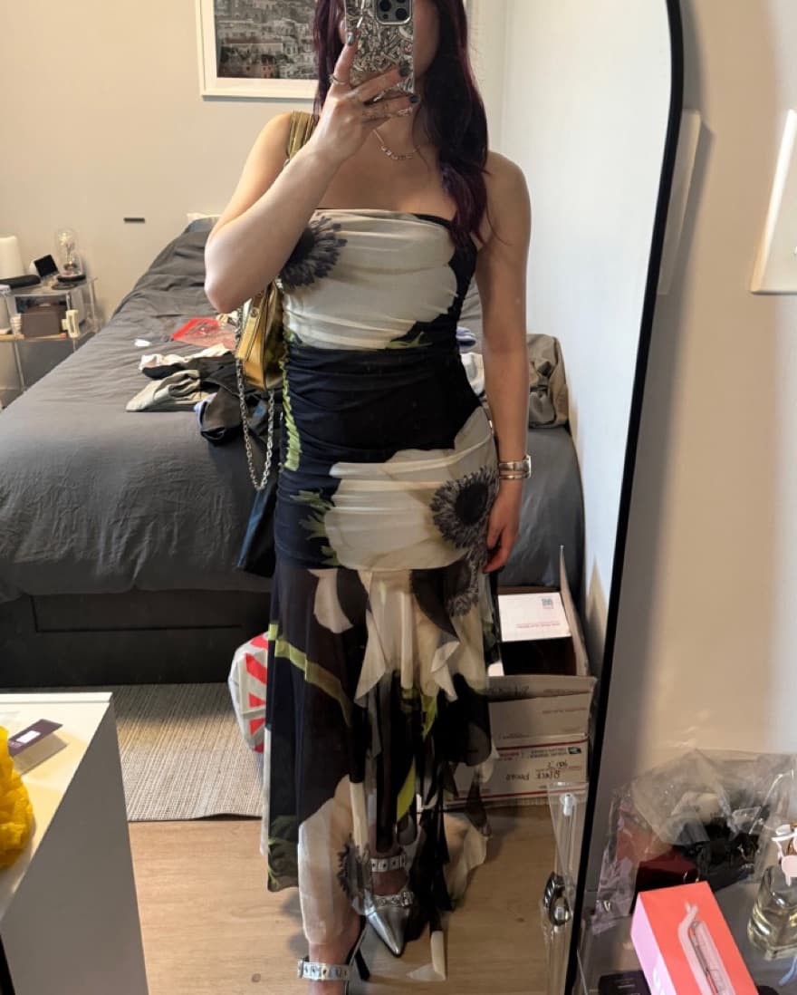 Zara Floral Strapless Dress  - Image 2