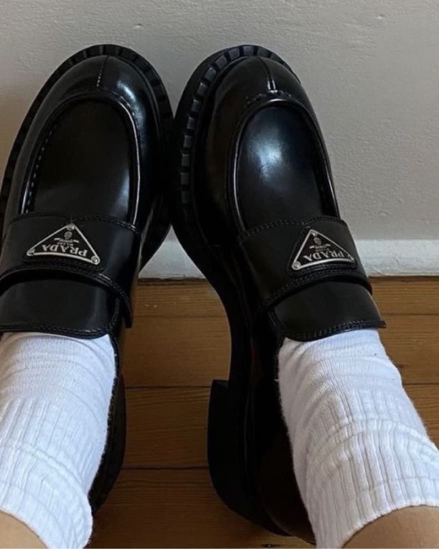 Prada Brushed Leather Loafers - Image 1