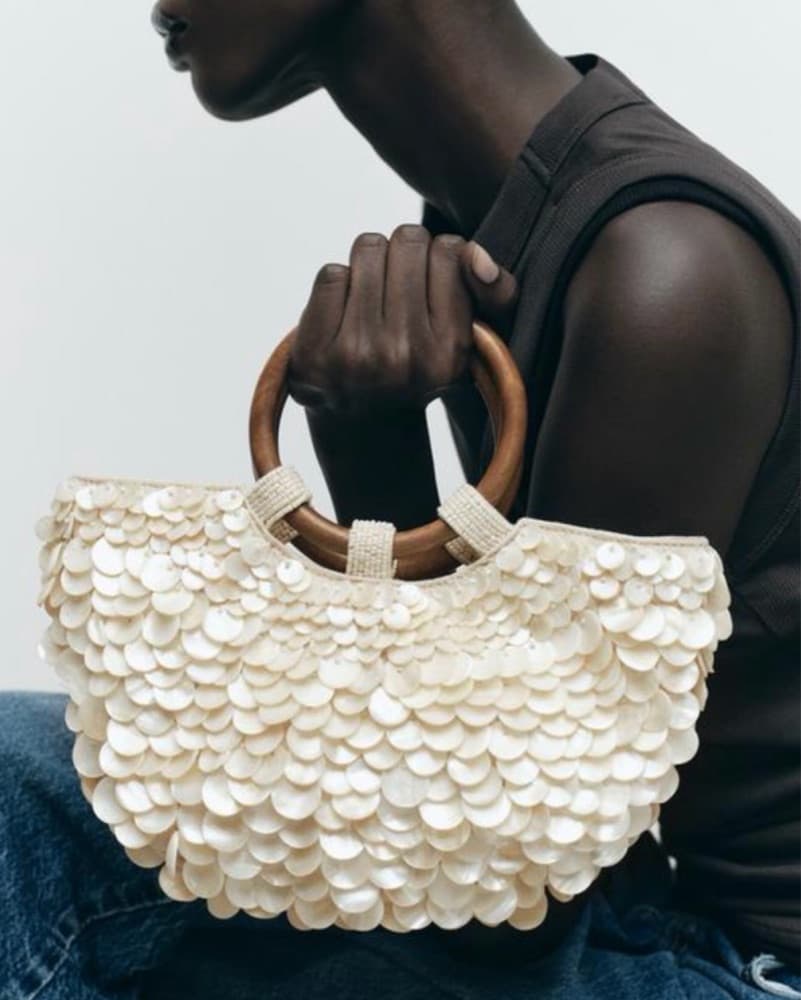Zara Sequin Embellished Shell Bag  - Image 1