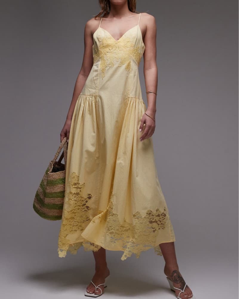Topshop Lace Trim Dress - Image 1