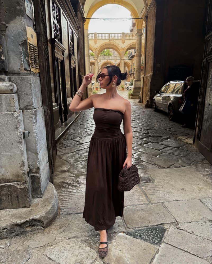 Strapless Ruched Dress  - Image 1