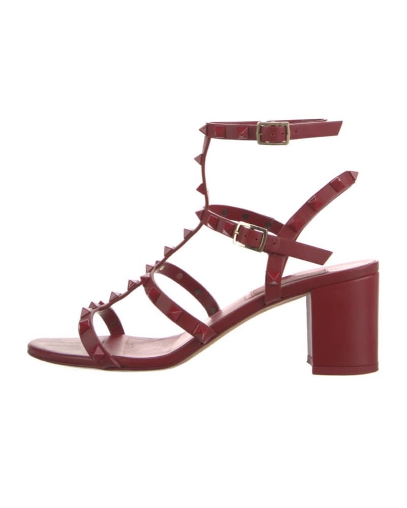 Valentino Red Rock Stud Sandals - Image 1