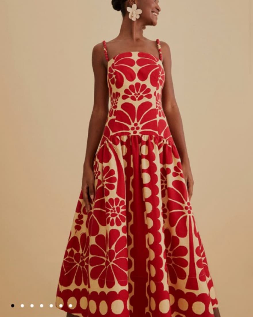 Farm Rio Palermo Floral Midi Dress - Image 1
