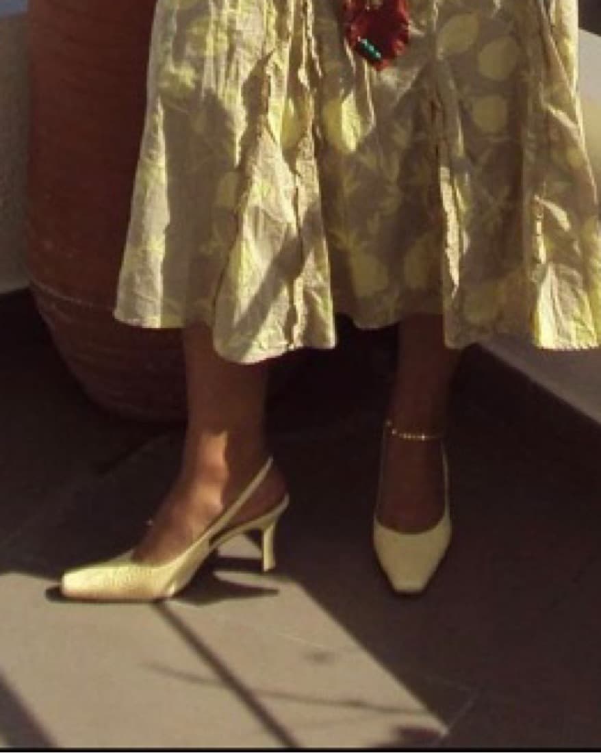 light yellow strappy kitten heel   - Image 2