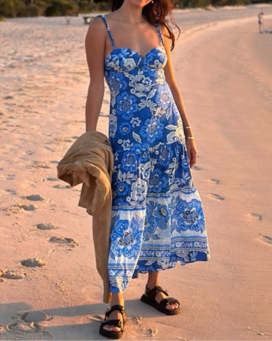 Blue Floral Midi Dress - FARM RIO - Image 2