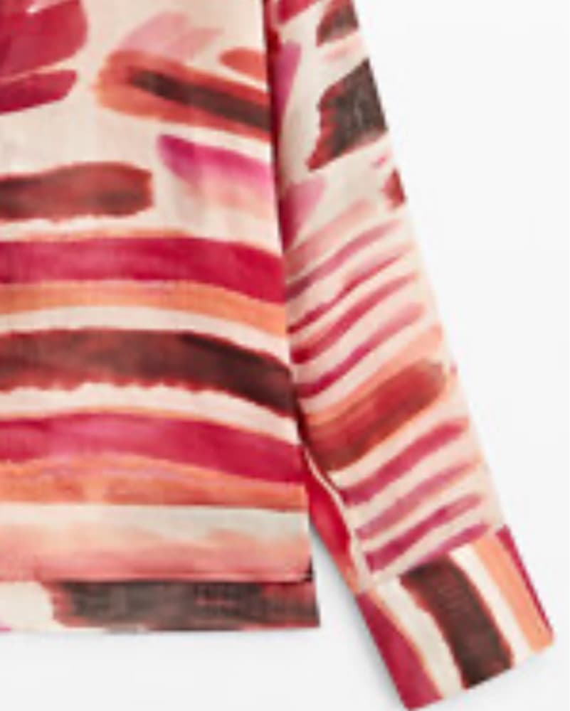 Watercolor Print Shirt MASSIMO DUTTI - Image 2