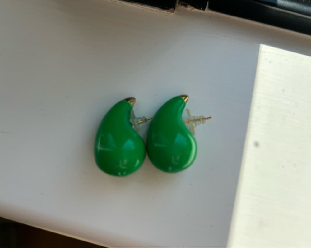 Green Resin Earrings  - Image 3