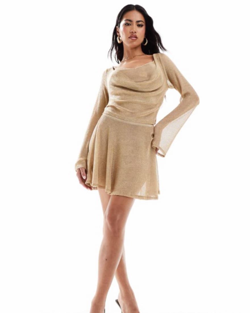 Jersey chainmail cowl cami top  - Image 1