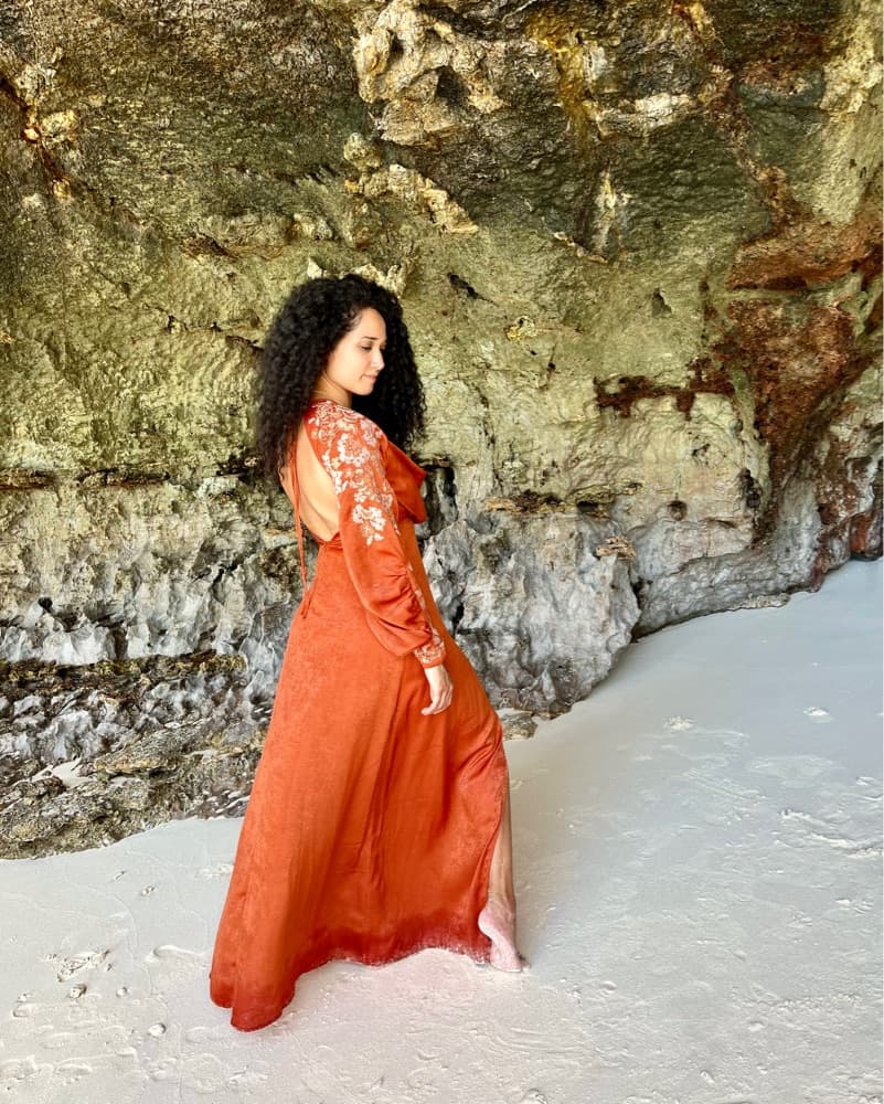 ASOS Burnt Orange Embroidered Dress - Image 2