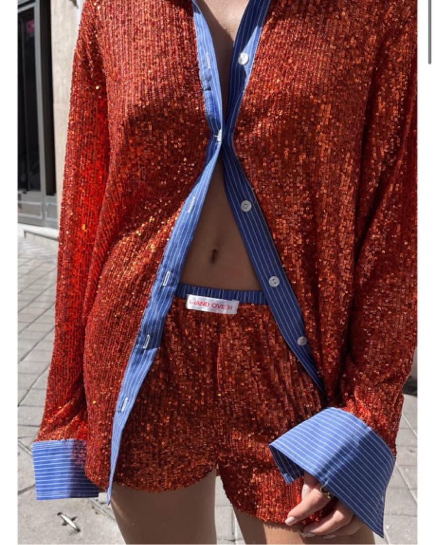 HANDOVER Orange Sequin Set - Image 1