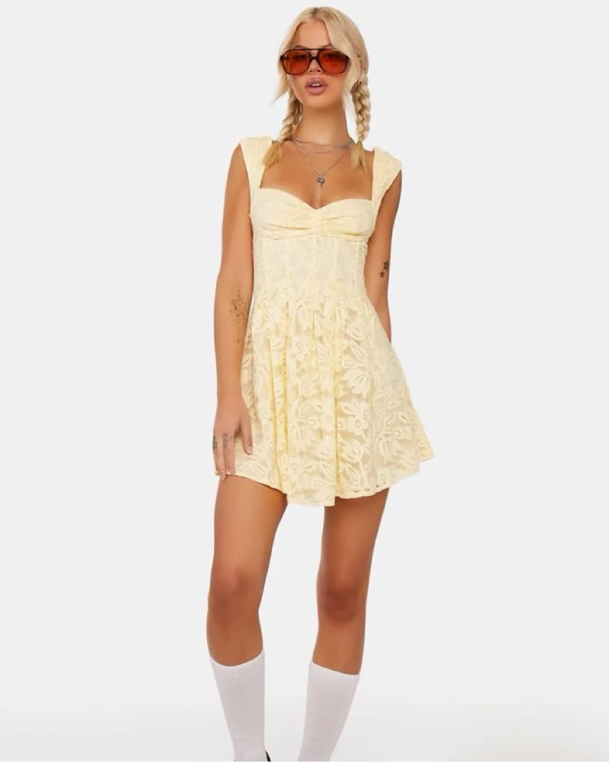 For Love and Lemons Yellow August Dress - Image 3